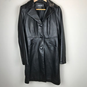 Kenneth Cole Reaction Sz M full lngth leather coat
